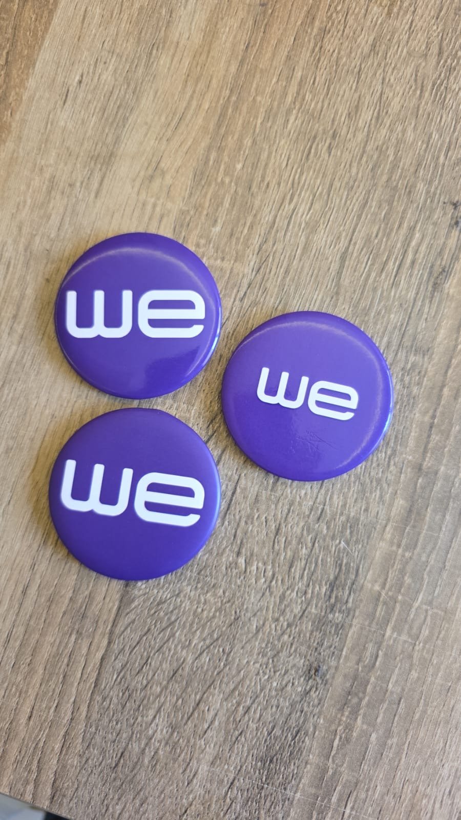 Purple WE button pins
